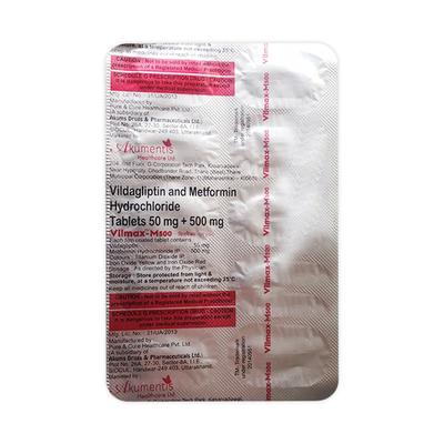 VILMAX M 500mg Tablet 10's - Diabetes-Ant