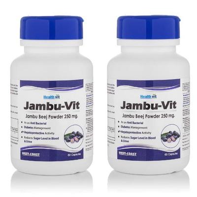 HealthVit Jambu-Vit Jambu Beej Powder 250 mg Capsules (Pack of 2 x 60's) - General Health