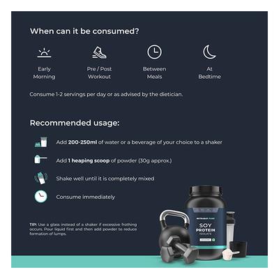 Nutrabay Pure Soy Protein Isolate - Unflavoured 1 kg - Weight Loss