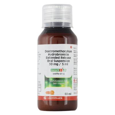 Ascoril D12 Orange Flavour Suspension 60ml - Cough And Cold-Cou