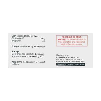 Glimfirst 4mg Tablet 10'S - Diabetes-Ant