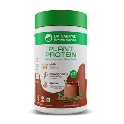 Dr. Vaidya's Plant Protein Powder - Chocolate 500 gm - Protein Drink
