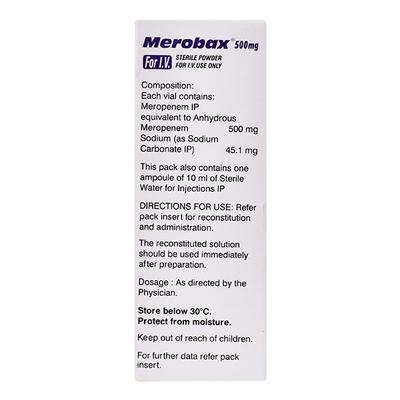 Merobax 500mg Injection 1's - Bacterial Infections-OBL