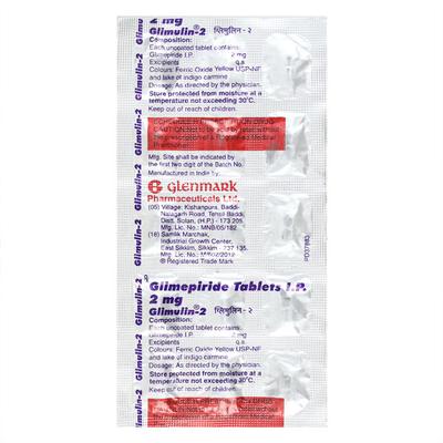 Glimulin 2mg Tablet 10'S - Diabetes-Ant