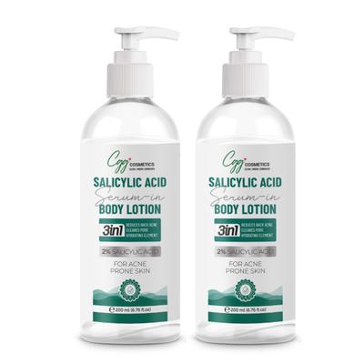 CGG Cosmetics 2% Salicylic Acid Serum In Body Lotion (Pack of 2 x 200 ml) 400 ml - Lotions & Creams