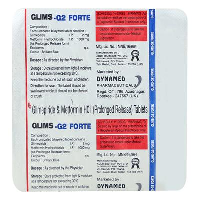 GLIMS G2 FORTE Tablet 15's - Diabetes-Ant
