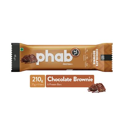 Phab Protein Bar - Chocolate Brownie Flavour (Pack of 6 x 35 gm) - Nutritional Bars