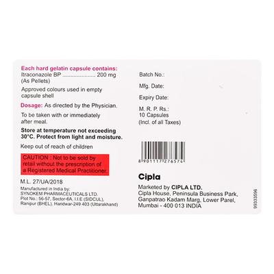 ITRACIP 200mg Capsule 10's - Fungal Infections-Anf