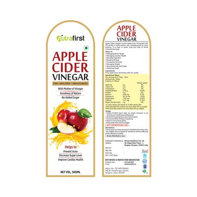 Nutrafirst Apple Cider Vinegar 500 ml - Apple Cider Vinegar - Acv