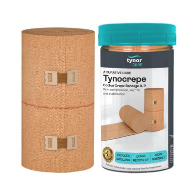 Tynor Tynocrepe Cotton Crepe Bandage - Beige (15 cm x 4 m) - Knee/Ankle/Leg/Foot Supports