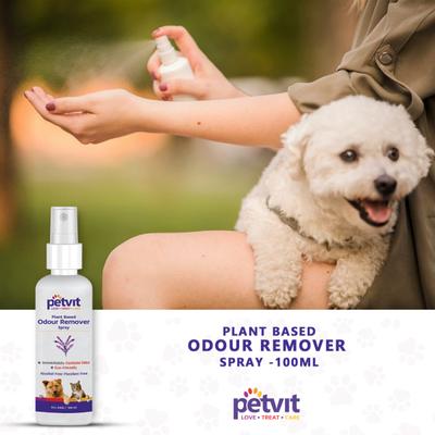 Petvit Odor Remover Spray- For All Breeds Dogs & Cats 100 ml - Pet Grooming