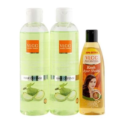 VLCC Silk Shine Shampoo 350 ml (Buy 1 Get 1) & Ayurveda Hair Oil Combo 820 ml - Shampoos