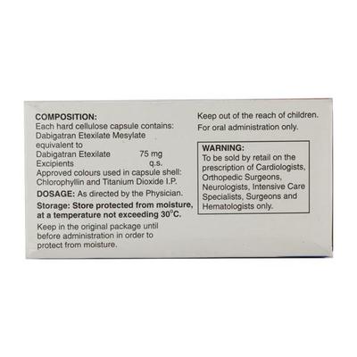 Dabigza 75mg Capsule 10'S - Blood Clot-Ant