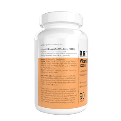 Briyo Vitamin D3 1000 IU Softgel 90's - Multi-Vitamins