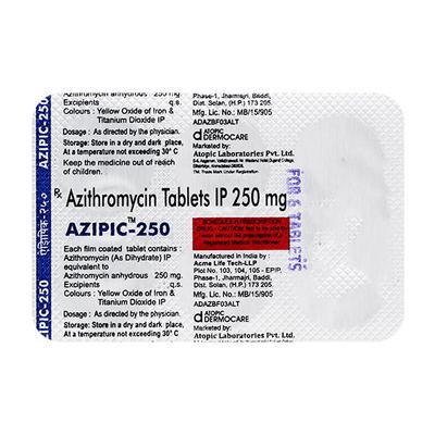 AZIPIC 250mg Tablet 6's - Bacterial Infections-Mac