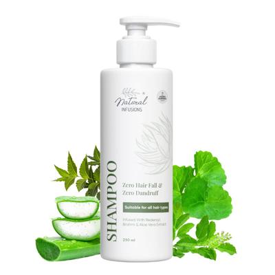 Natural Infusions Zero Hair Fall & Zero Dandruff Hair Shampoo - Brahmi, Aloe Vera Extract (Pack of 3 x 250 ml) - Shampoos