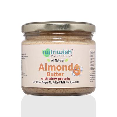 Nutriwish Almond Butter with Whey Protein 250 gm - Nutritional Bars