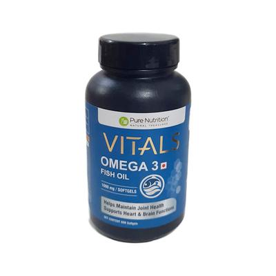 Pure Nutrition Vitals Omega 3 Fish Oil 1000 mg Softgels 60's - Omega Fish Oil Fatty Acids