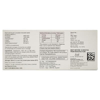 OVERZYME Sugar Free Tablet 10's - Digestion-Dig