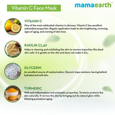 Mamaearth Face Mask Cream - Vitamin C 100 gm - Masks & Peels