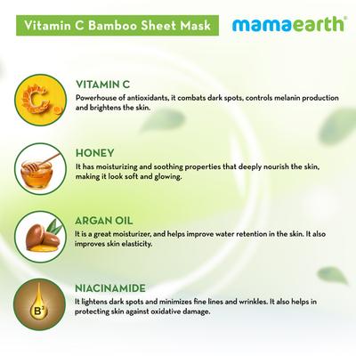 Mamaearth Bamboo Sheet Mask - Vitamin C 1's - Masks & Peels