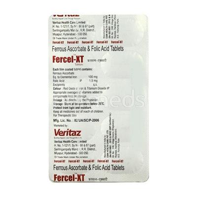 Fercel XT Tablet 10'S - Iron Supplement/Anaemia-Vma