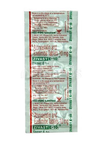 Zivast E 10mg Tablet 10'S - High Cholesterol-Dys