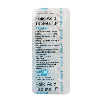 FOLY 5mg Tablet 10's - Iron Supplement/Anaemia-Vma