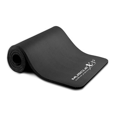 MuscleXP (13 mm) Thick NBR Material Yoga Mat - (Black) 1's - Workout Essentials