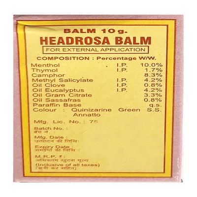 Headrosa Pain Relief Balm 10 gm - Pain Relief (Ayush)