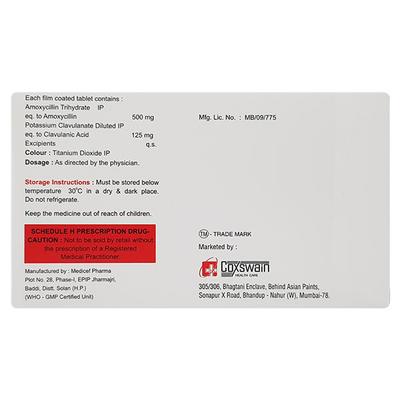 MOCA 625 Tablet 10's - Bacterial Infections-Pen