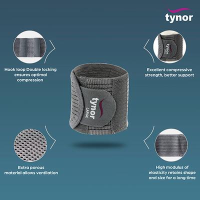 Tynor Wrist Brace with Double Lock (L) (E 05) - Knee/Ankle/Leg/Foot Supports
