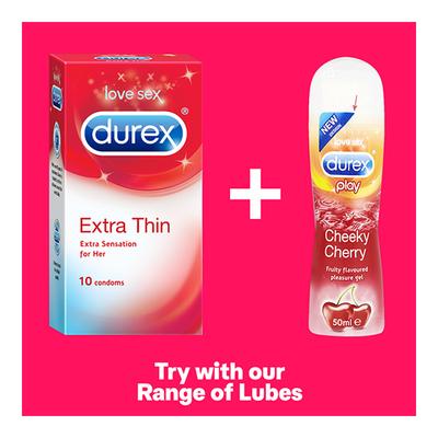 Durex Condoms - Extra Thin 10's - Plain/Flavoured Condoms