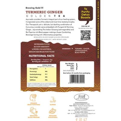 Innoveda Turmeric Ginger Golden Whole tea leaves 100 gm - Teas