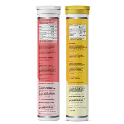 FixUpHealth Apple Cider Vinegar Effervescent Tablet - Apple Flavour 15s & FixUpHealth Calcium and Vitamin D3 Effervescent Tablet - Orange Flavour 20s 1's - Apple Cider Vinegars