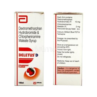 Deletus D Syrup 100ml - Cough And Cold-Cou
