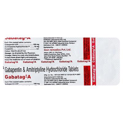 GABATAG A 100 Tablet 10's - Neuropathic Pain-Dru