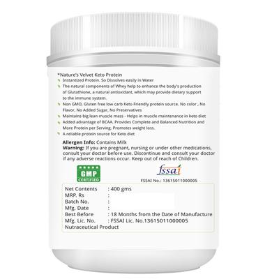 Natures Velvet Keto Protein Powder 400 gm - Speciality Medicines
