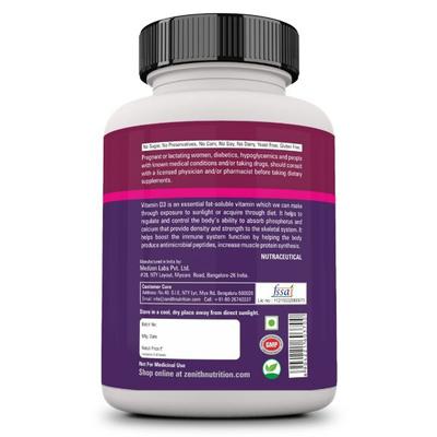 Zenith Nutrition Vitamin D3 Capsules 120's - Multi-Vitamins