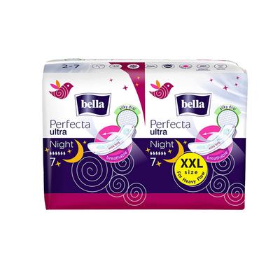 Bella Perfecta Ultra Night Sanitary Napkins Covered with Silky Drai 14's (XXL) - Sanitary Napkins