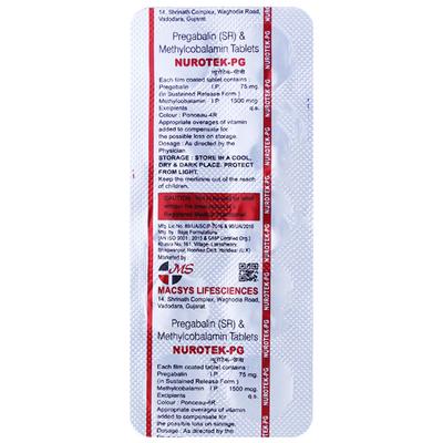 NUROTEK PG Tablet 10's - Neuropathic Pain-Dru