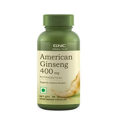 GNC Herbal Plus American Ginseng 400 mg Veg Capsule 90's - Herbal Dietary Supplement