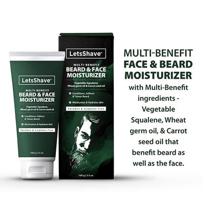 LetsShave Beard & Face Moisturizer 100 gm - Beard Cream