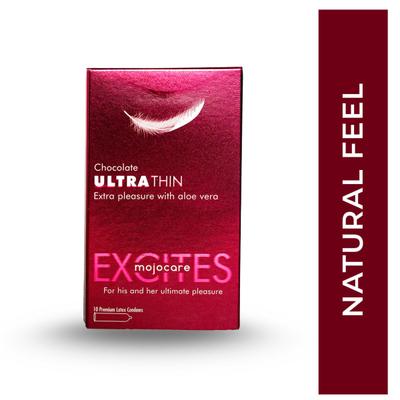 Mojocare Excites Ultra Thin Condoms - Chocolate 10's - Sexual Healthcare