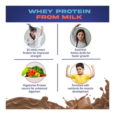 Gritzo SuperMilk Nutrition Drink Powder for Young Athletes - Double Chocolate 400 gm - Nutritional Supplement