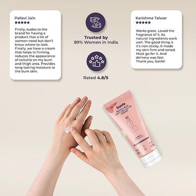 Sanfe Back & Bum Anti-Cellulite Cream - Coconut & Peach Extracts 100 gm - Lotions & Creams
