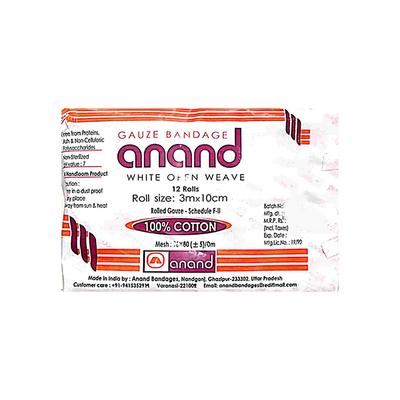 Anand Roller Gauze Bandage (10 cm x 3 m) 12's - Bandages