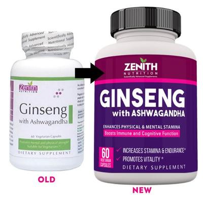 Zenith Nutrition Ginseng with Ashwagandha Capsules 60's - Sexual Care