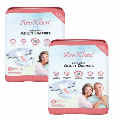 AroKleen Disposable Adult Diaper (XL) (127 cm - 170 cm) (Pack of 2 x 10's) 1's - Adult Diapers & Pads