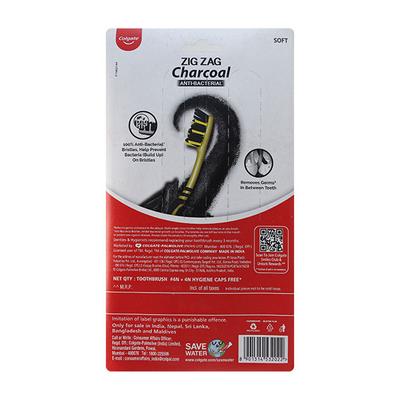 Colgate Zig Zag Charcoal Toothbrush - Soft (Pack of 4) - Toothbrushes